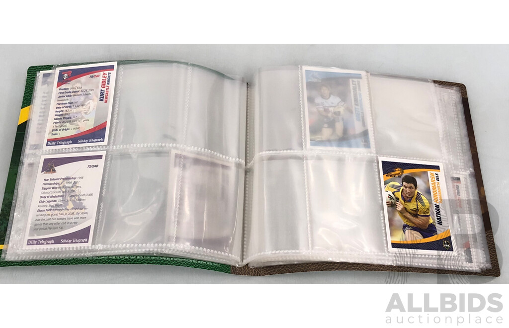 the Official 2008  NRL Collector Cards Album with  Partial Set of Cards