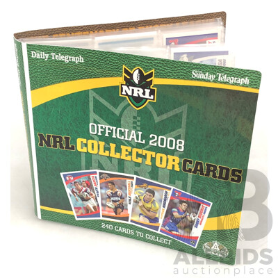 the Official 2008  NRL Collector Cards Album with  Partial Set of Cards