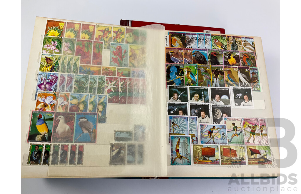 Three Albums of Vintage International Stamps Including Poland, Cuba, USSR, North Korea, Equatorial Guinea Albania. - Some Mints