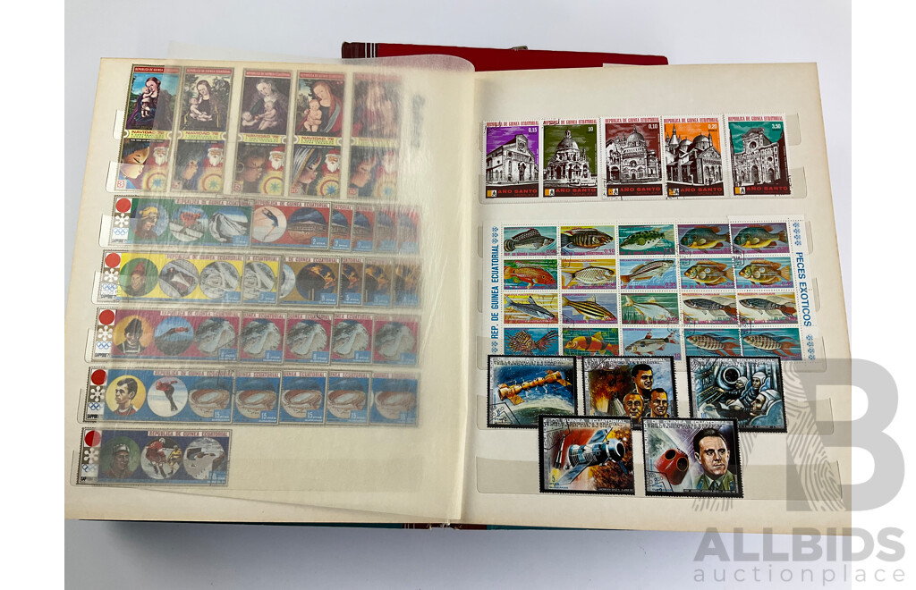 Three Albums of Vintage International Stamps Including Poland, Cuba, USSR, North Korea, Equatorial Guinea Albania. - Some Mints