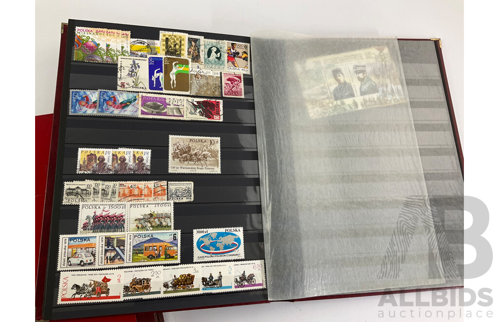Three Albums of Vintage International Stamps Including Poland, Cuba, USSR, North Korea, Equatorial Guinea Albania. - Some Mints