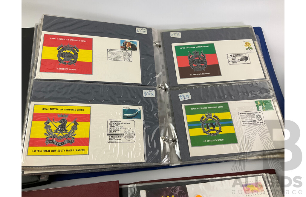 Album of Vintage International Army and Coronation Covers, International Post Cards, Australian First Day Covers