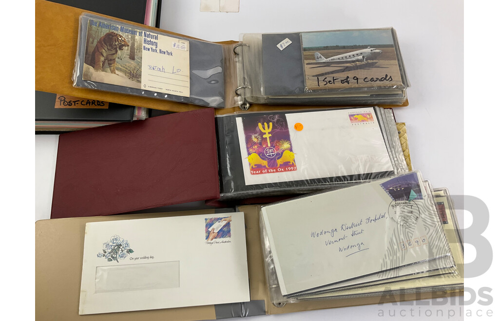 Album of Vintage International Army and Coronation Covers, International Post Cards, Australian First Day Covers