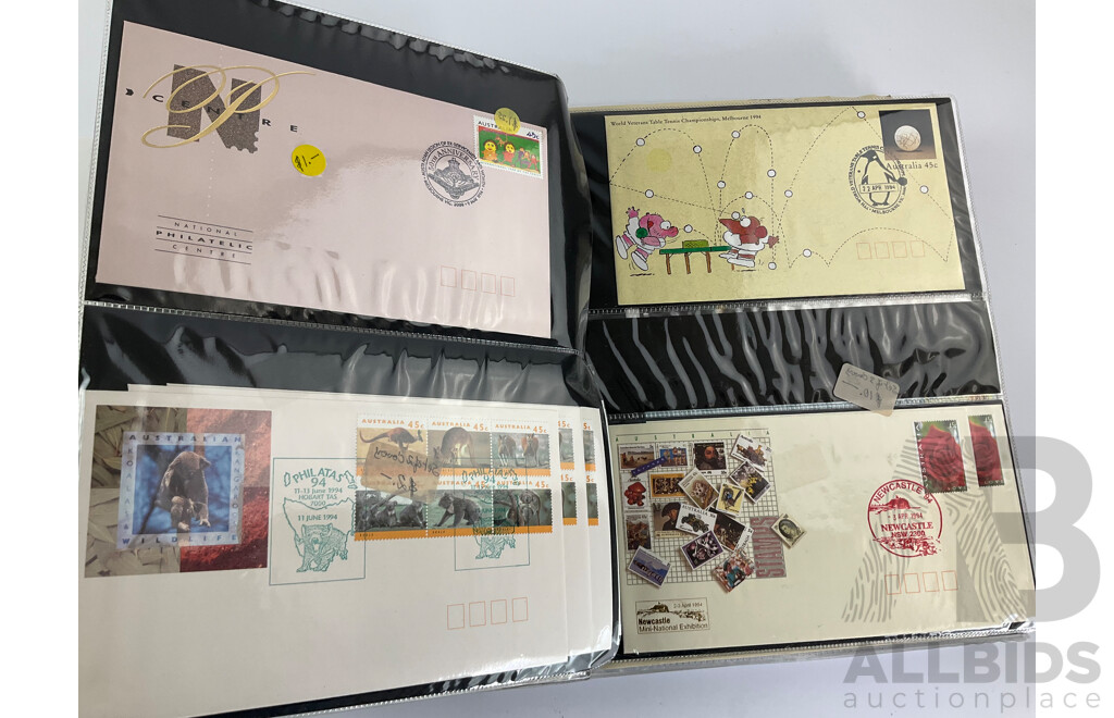 Australian 1996 AFL Centenary Stamp Booklet Collection with Album of First Day Covers Spanning 1992 to 1996