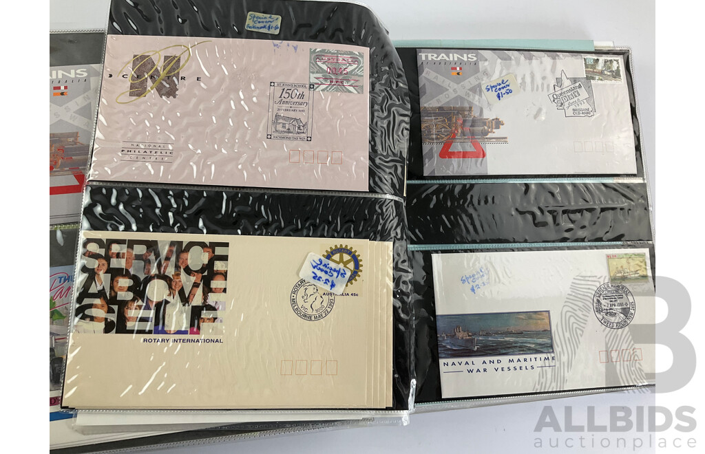 Australian 1996 AFL Centenary Stamp Booklet Collection with Album of First Day Covers Spanning 1992 to 1996