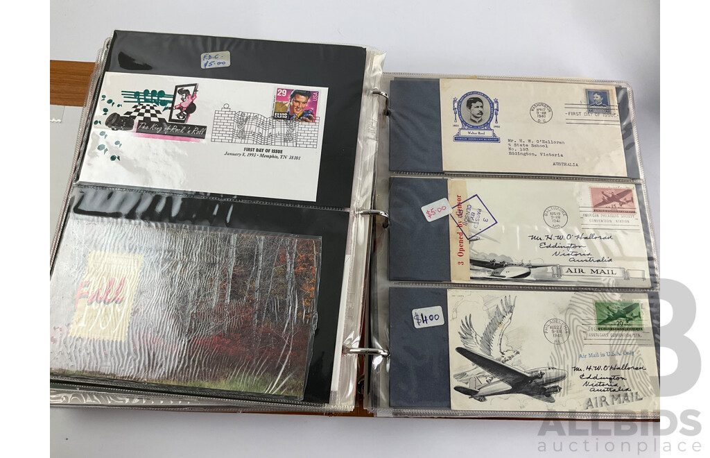 Three Albums of Vintage International First Day Covers Including United Nations, USA, Ireland, Yugoslavia, Poland, Examples Spanning 1940's to 1990's