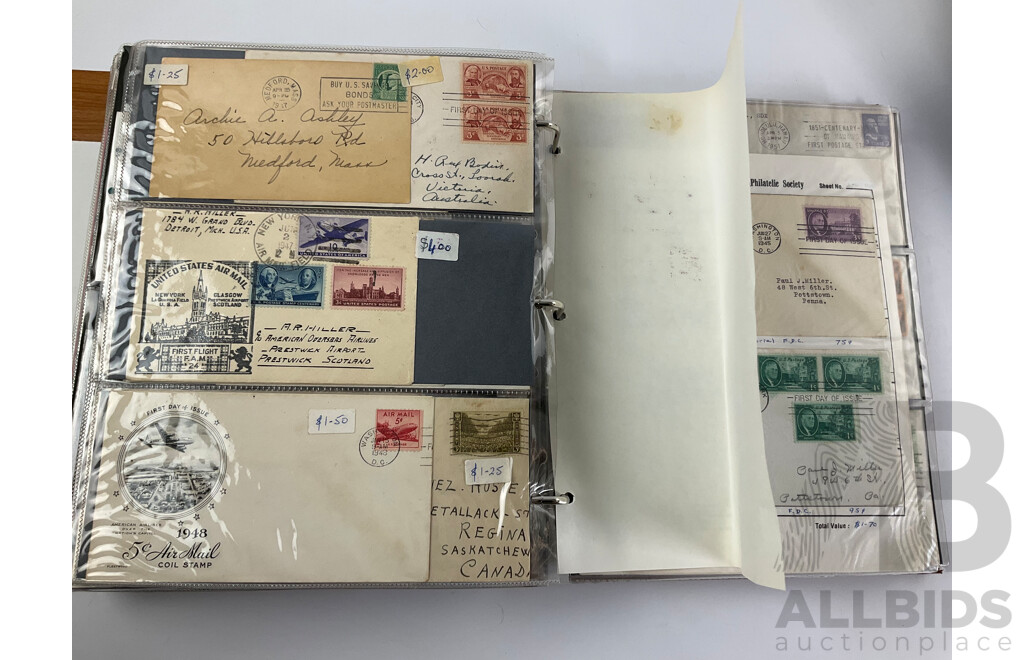 Three Albums of Vintage International First Day Covers Including United Nations, USA, Ireland, Yugoslavia, Poland, Examples Spanning 1940's to 1990's