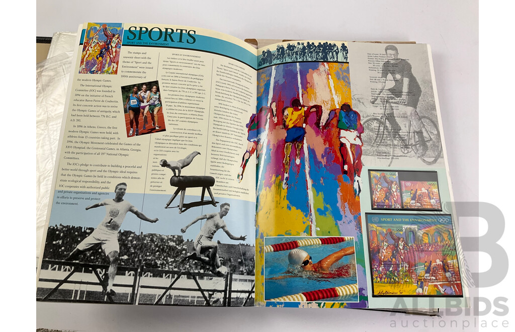 Eight Annual Stamp Albums Including Ireland 1997, 1998(2) United Nations New York 1993, 1994, 1995, 1996 1998