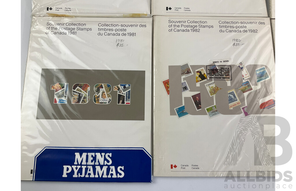 Six Canadian Souvenir Stamp Collection Albums, Consecutive Years 1978 to 1983