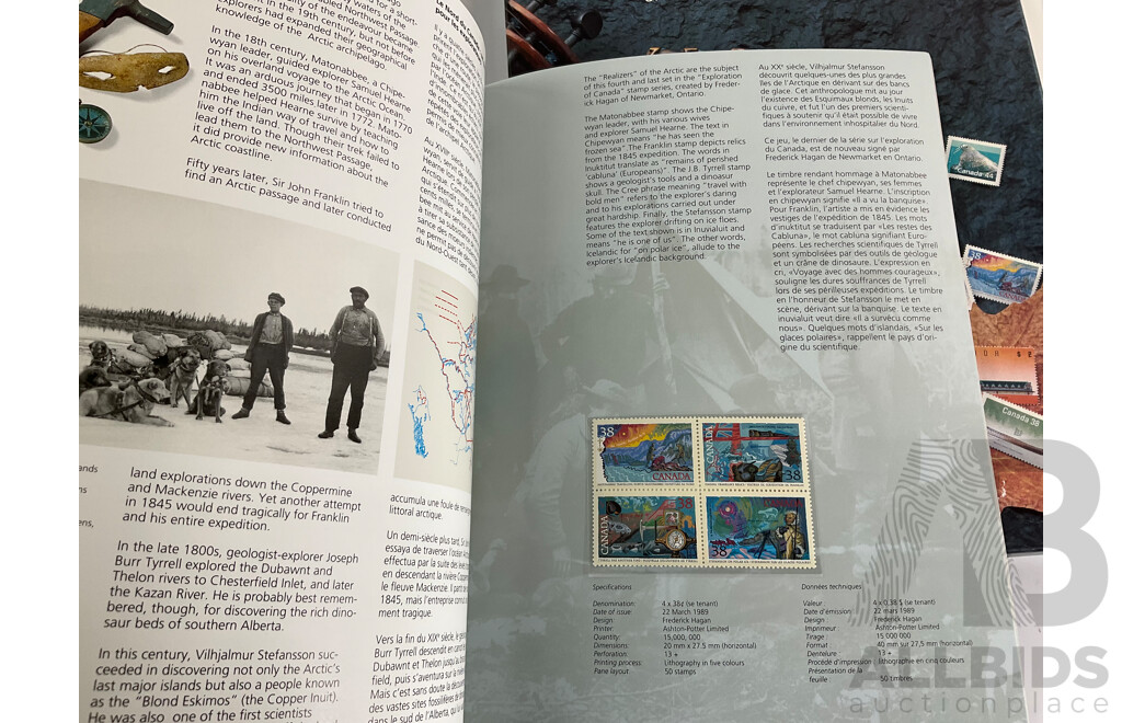 Four Canadian Souvenir Stamp Collection Albums, Consecutive Years 1986 to 1989