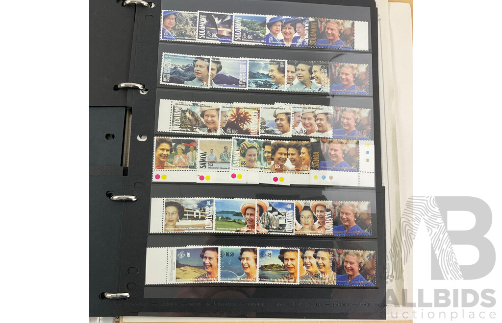 Collection of Commonwealth Countries Mint Stamps Commemorating 40th Anniversary of QE2 Accession, Queen Mother 85th Birthday, Prince Phillip 70th Birthday Including British Virgin Islands, British Indian Ocean Territory, Antigua...........