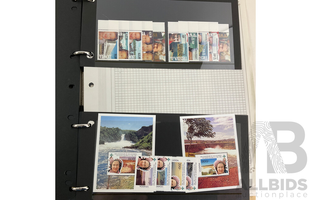 Collection of Commonwealth Countries Mint Stamps Commemorating 40th Anniversary of QE2 Accession, Queen Mother 85th Birthday, Prince Phillip 70th Birthday Including British Virgin Islands, British Indian Ocean Territory, Antigua...........