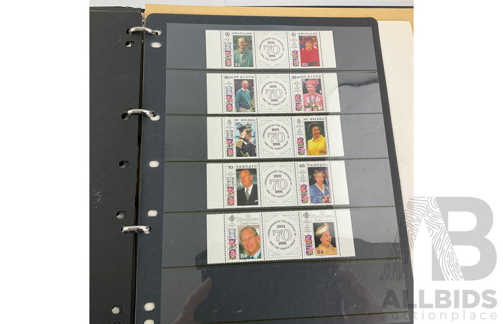 Collection of Commonwealth Countries Mint Stamps Commemorating 40th Anniversary of QE2 Accession, Queen Mother 85th Birthday, Prince Phillip 70th Birthday Including British Virgin Islands, British Indian Ocean Territory, Antigua...........