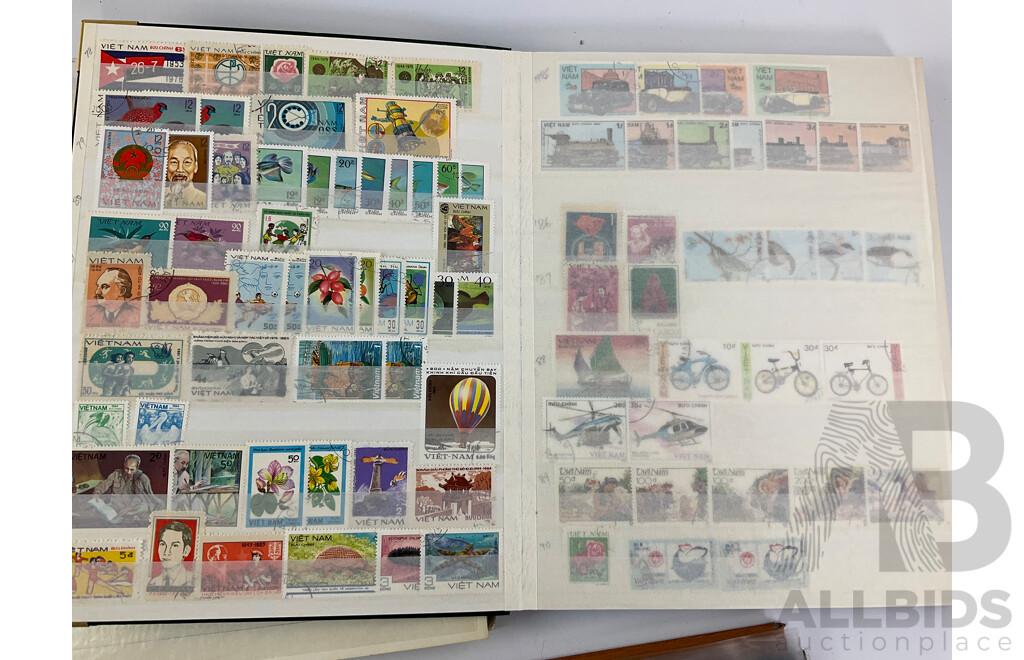 Collection of Vintage International Stamps Including Peru, Honduras, Venezuela, Colombia, Guatamala, Brazil, Mexico, Paraguay, Costa Rica, Vietnam, Laos, Russia