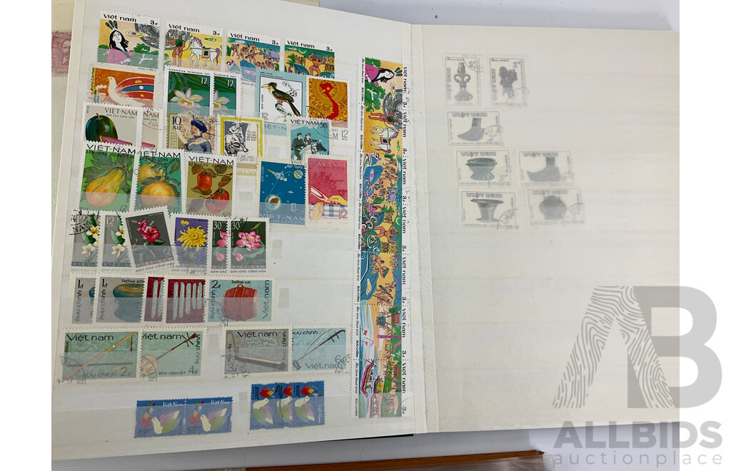 Collection of Vintage International Stamps Including Peru, Honduras, Venezuela, Colombia, Guatamala, Brazil, Mexico, Paraguay, Costa Rica, Vietnam, Laos, Russia