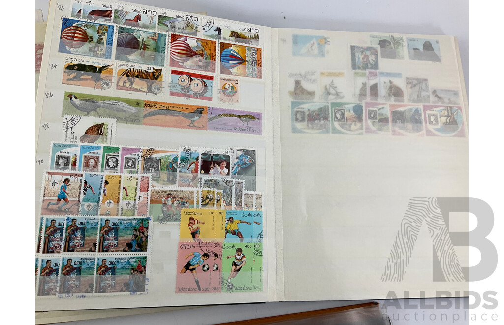 Collection of Vintage International Stamps Including Peru, Honduras, Venezuela, Colombia, Guatamala, Brazil, Mexico, Paraguay, Costa Rica, Vietnam, Laos, Russia
