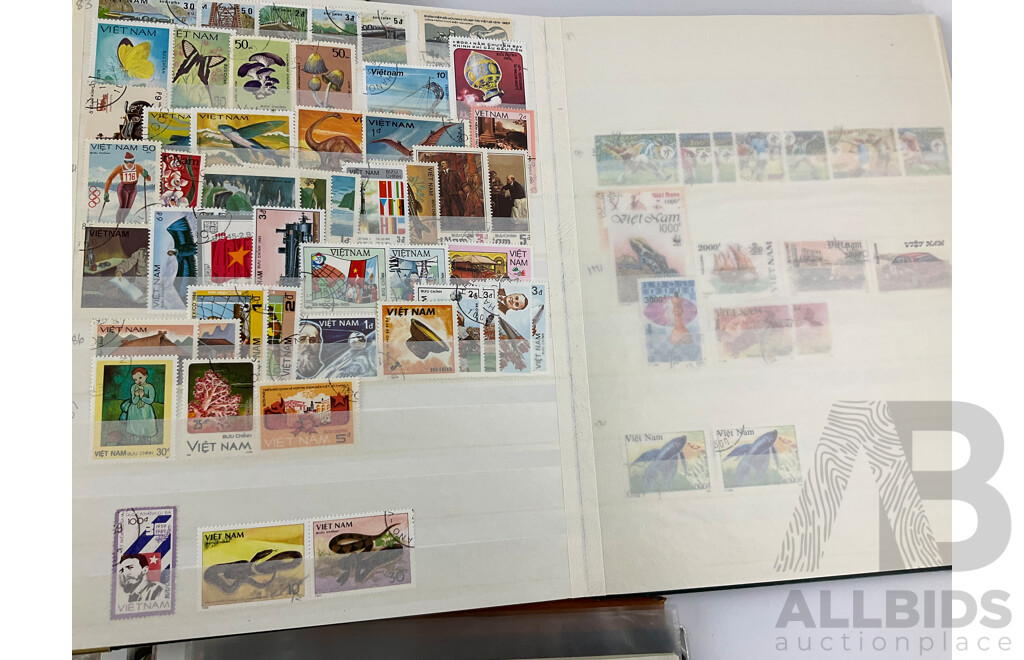 Collection of Vintage International Stamps Including Peru, Honduras, Venezuela, Colombia, Guatamala, Brazil, Mexico, Paraguay, Costa Rica, Vietnam, Laos, Russia