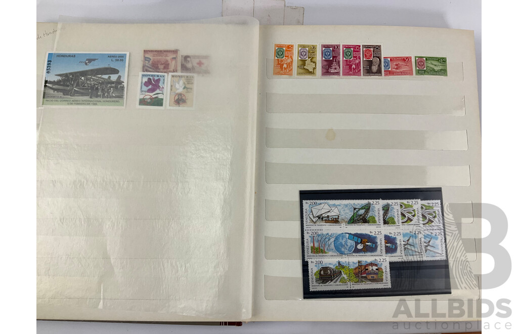 Collection of Vintage International Stamps Including Peru, Honduras, Venezuela, Colombia, Guatamala, Brazil, Mexico, Paraguay, Costa Rica, Vietnam, Laos, Russia