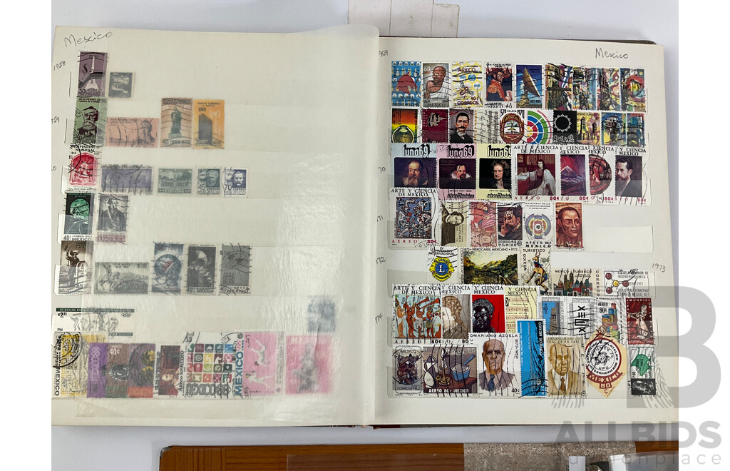 Collection of Vintage International Stamps Including Peru, Honduras, Venezuela, Colombia, Guatamala, Brazil, Mexico, Paraguay, Costa Rica, Vietnam, Laos, Russia