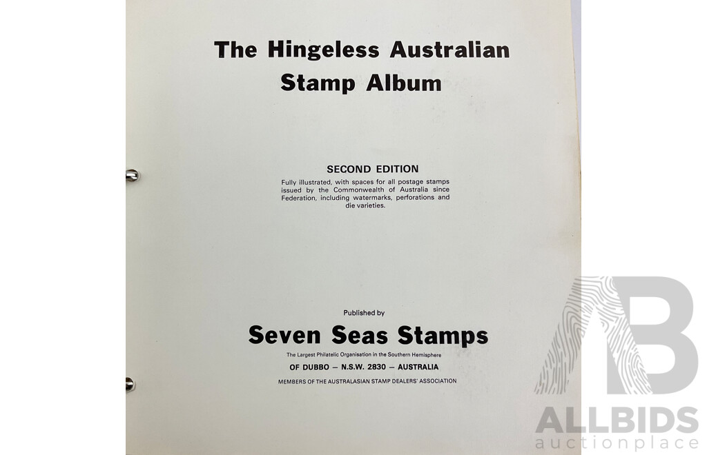 Australian Seven Seas Second Edition Hingeless Predecimal Stamp Album, Spanning Years 1913 to 1965