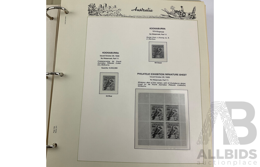 Australian Seven Seas Second Edition Hingeless Predecimal Stamp Album, Spanning Years 1913 to 1965