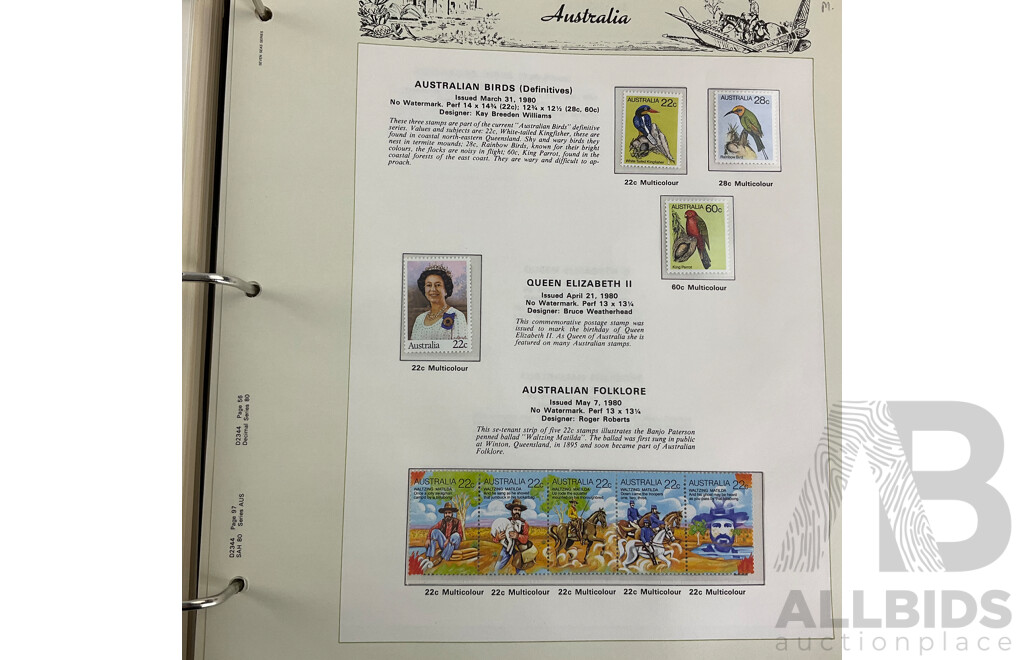 Australian Seven Seas Hingeless Stamp Album, Spanning Years 1979 to 1983