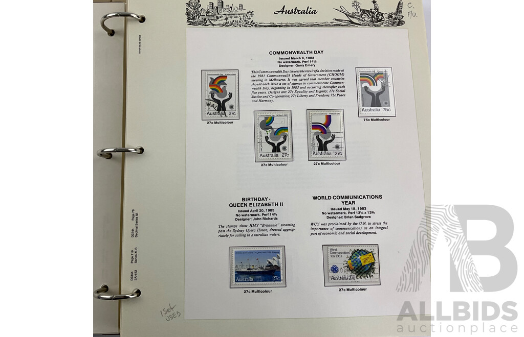 Australian Seven Seas Hingeless Stamp Album, Spanning Years 1979 to 1983