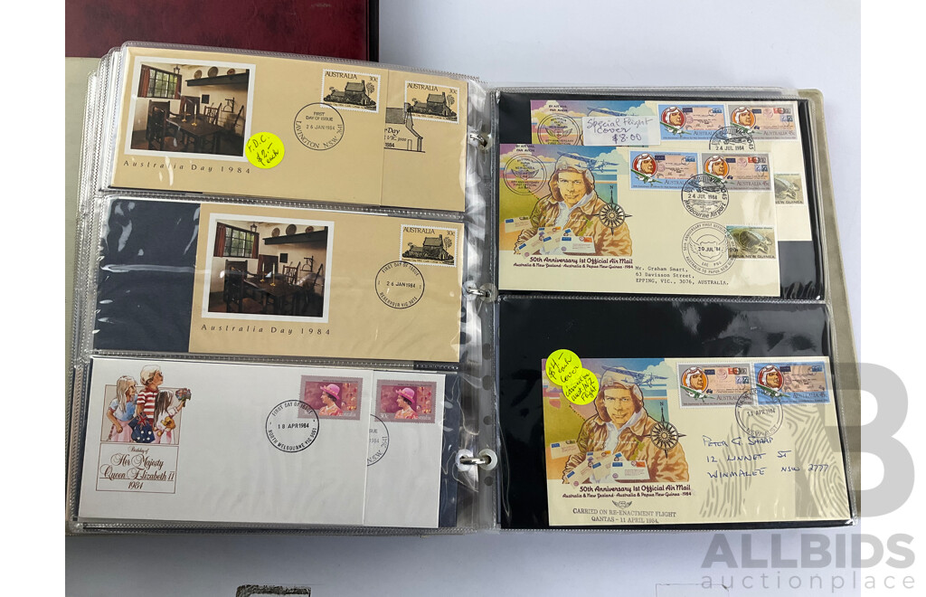 Two Albums of Australian First Day Covers, Examples Spanning 1983 - 1984 and 1997 - 1998