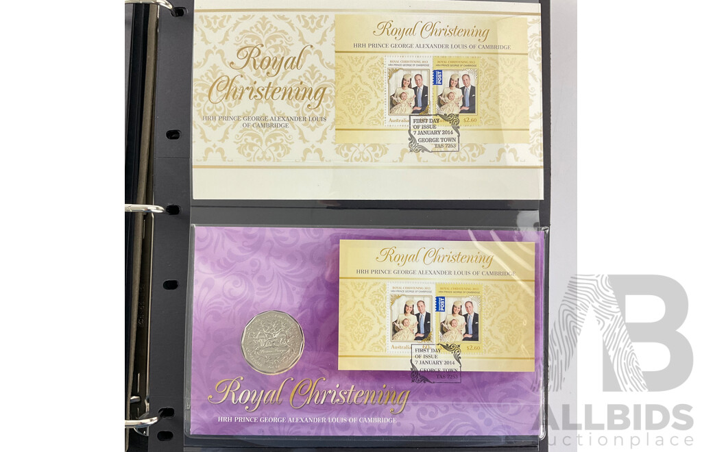 Album of Australian PNCs, Mint Stamp, Blocks Mini Sheets and First Day Covers Including Trans Australian Railway, Royal Christening/Wedding, Sir Douglas Mawson, National Service, Australia Remembers and More