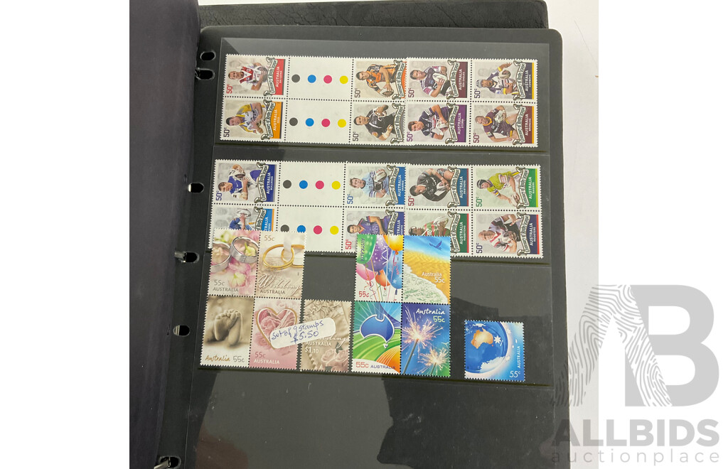 Album of Australian PNCs, Mint Stamp, Blocks Mini Sheets and First Day Covers Including Trans Australian Railway, Royal Christening/Wedding, Sir Douglas Mawson, National Service, Australia Remembers and More