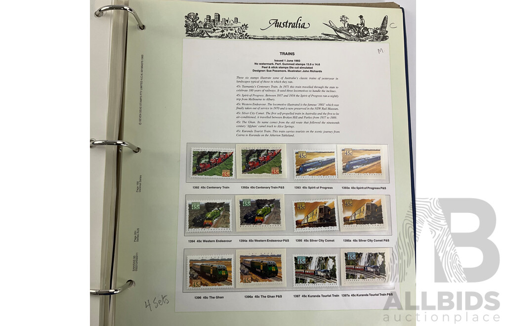Australian Seven Seas 1993 to 1995 Mint Stamp Album