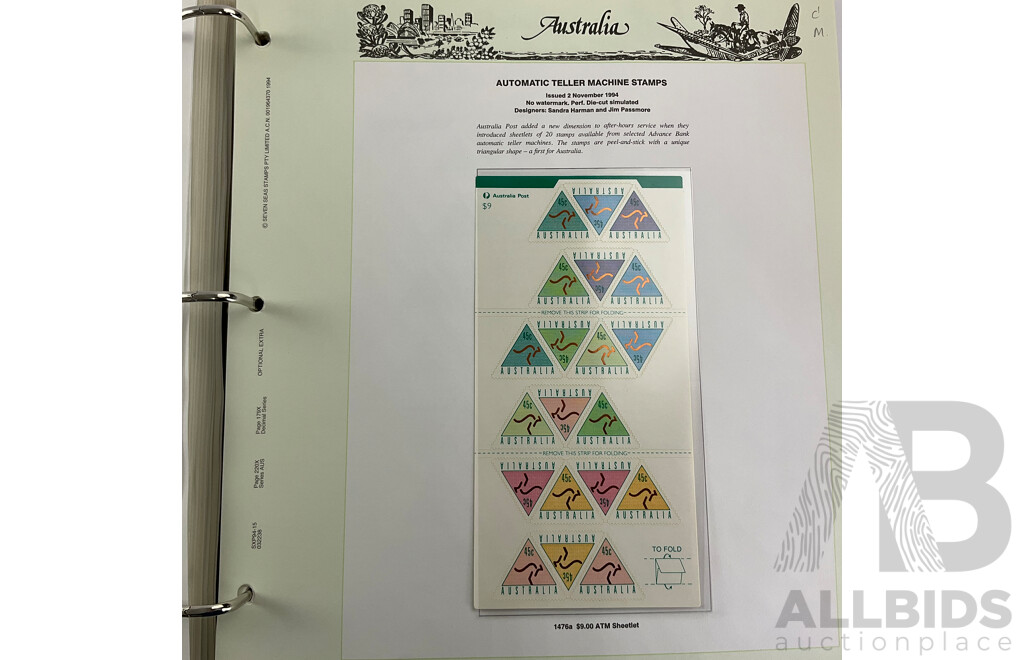 Australian Seven Seas 1993 to 1995 Mint Stamp Album