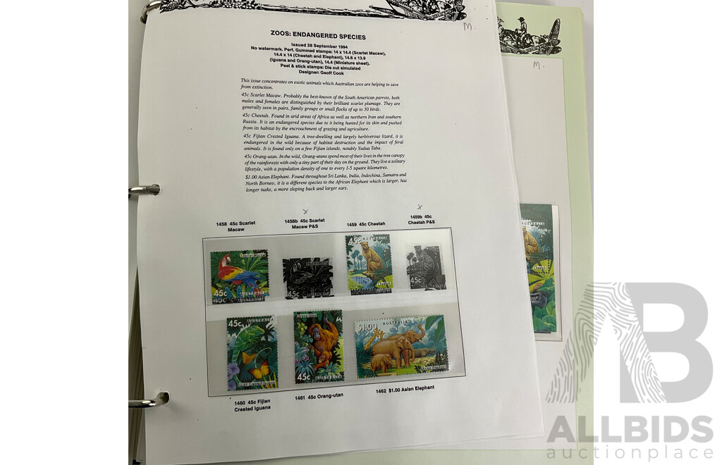 Australian Seven Seas 1993 to 1995 Mint Stamp Album