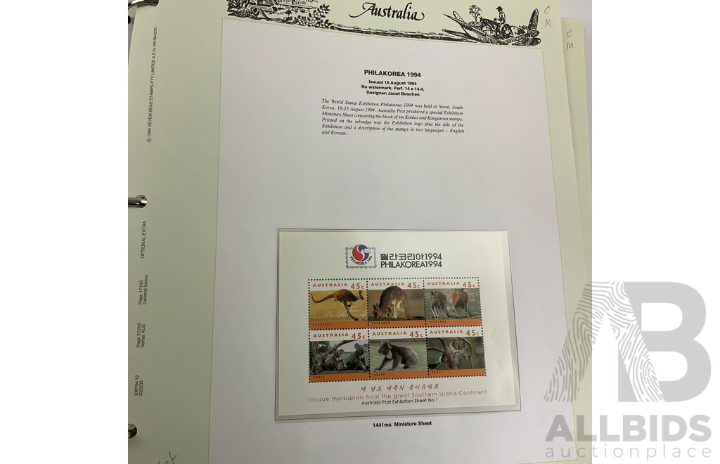 Australian Seven Seas 1993 to 1995 Mint Stamp Album