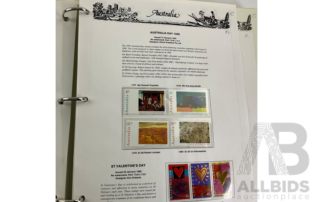 Australian Seven Seas 1993 to 1995 Mint Stamp Album