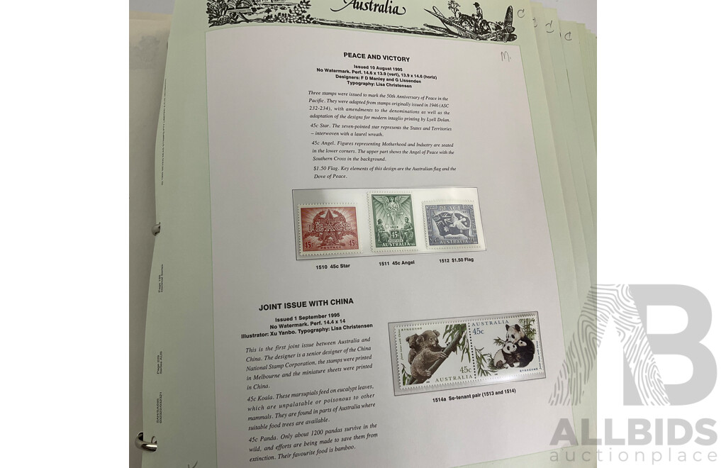 Australian Seven Seas 1993 to 1995 Mint Stamp Album