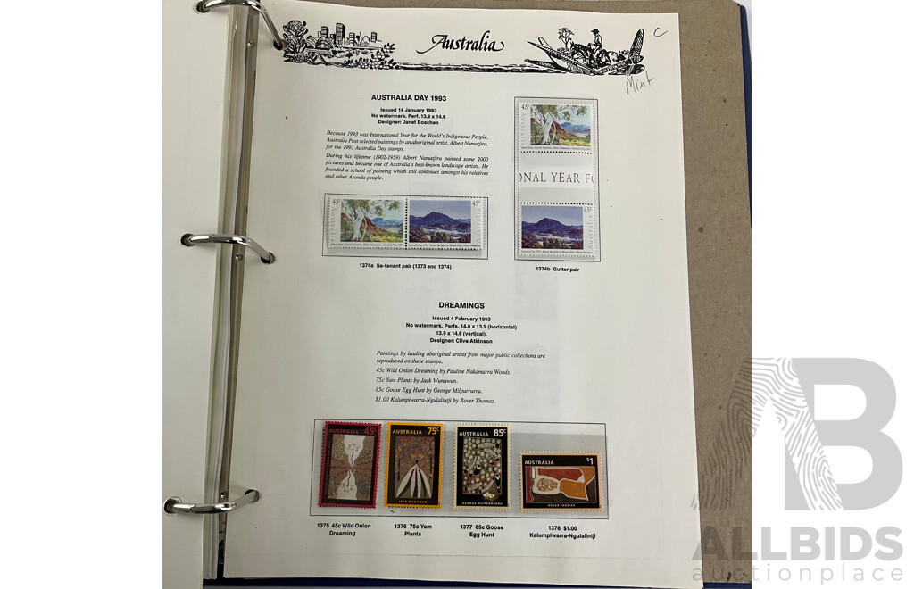 Australian Seven Seas 1993 to 1995 Mint Stamp Album