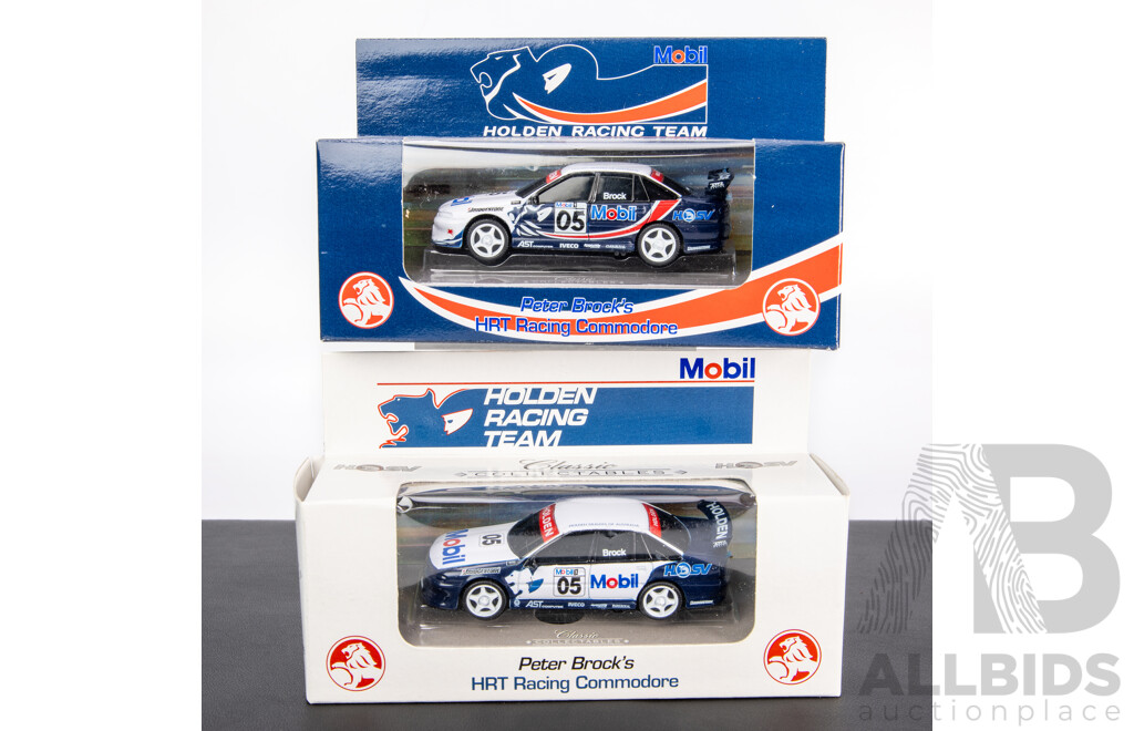 Two Classic Carlectables Diecast Holden Commodores, Peter Brock HRT Racing - 1:43 Scale