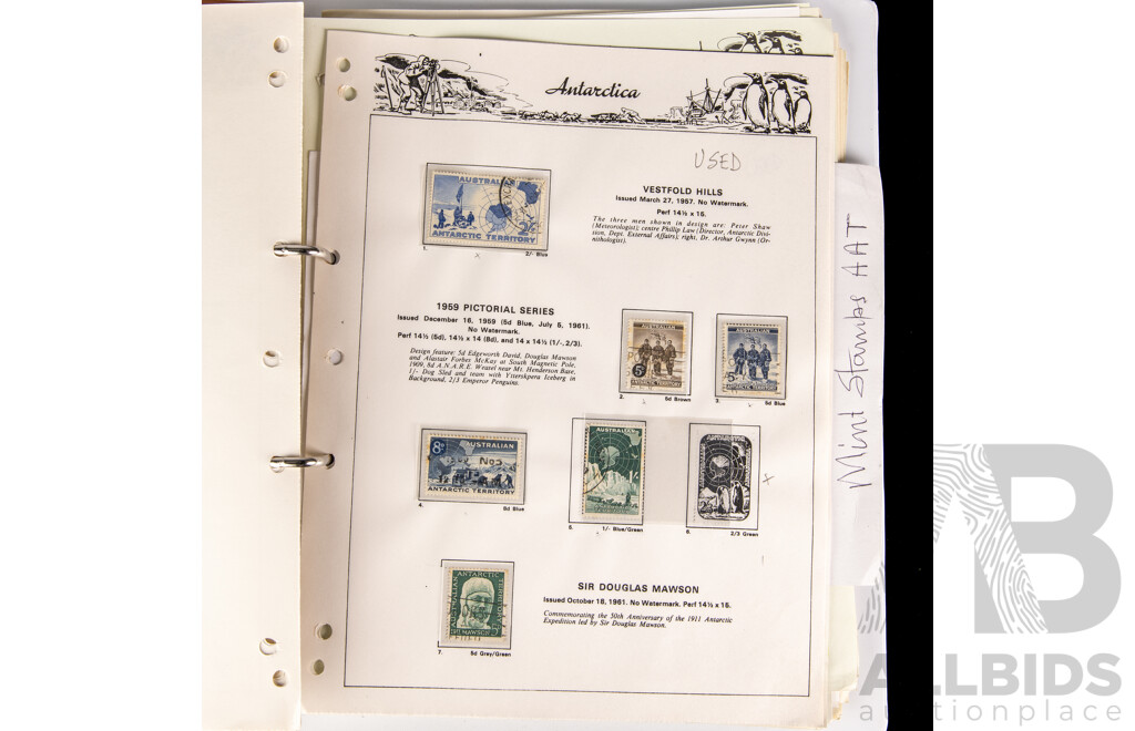 Album of Antarctica/Australian Antarctic Territory, Examples Spanning 1959 to 1998 Including Seven Seas Hingeless Sheets, Sets, Mints, Mini Sheets and More
