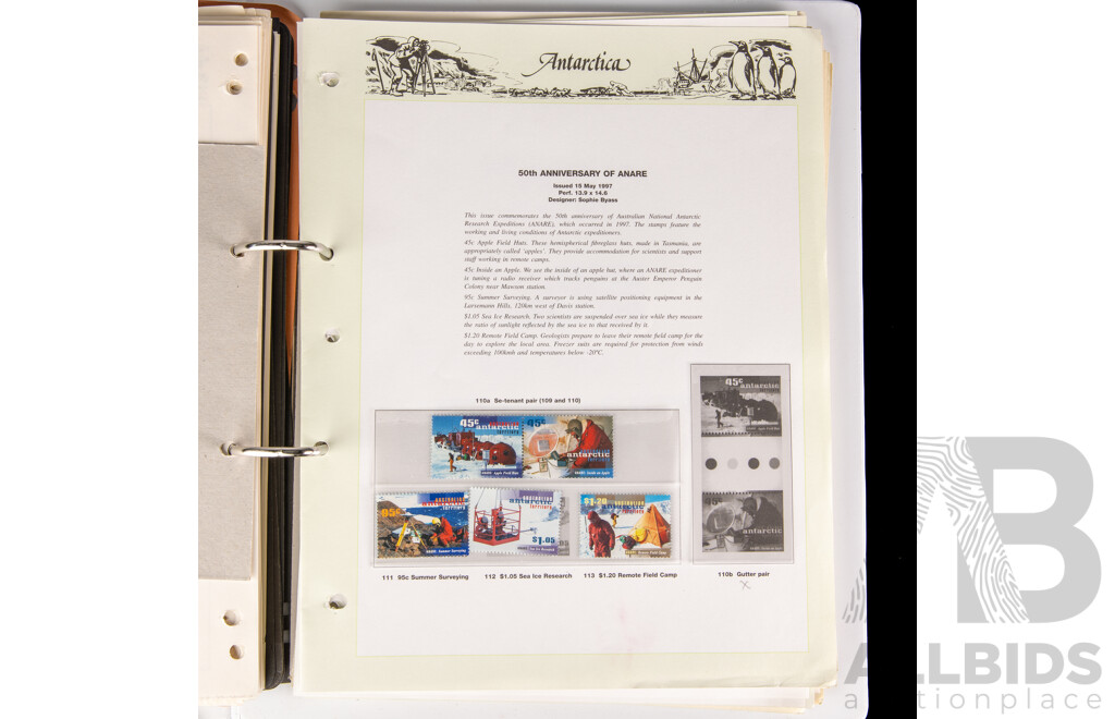 Album of Antarctica/Australian Antarctic Territory, Examples Spanning 1959 to 1998 Including Seven Seas Hingeless Sheets, Sets, Mints, Mini Sheets and More