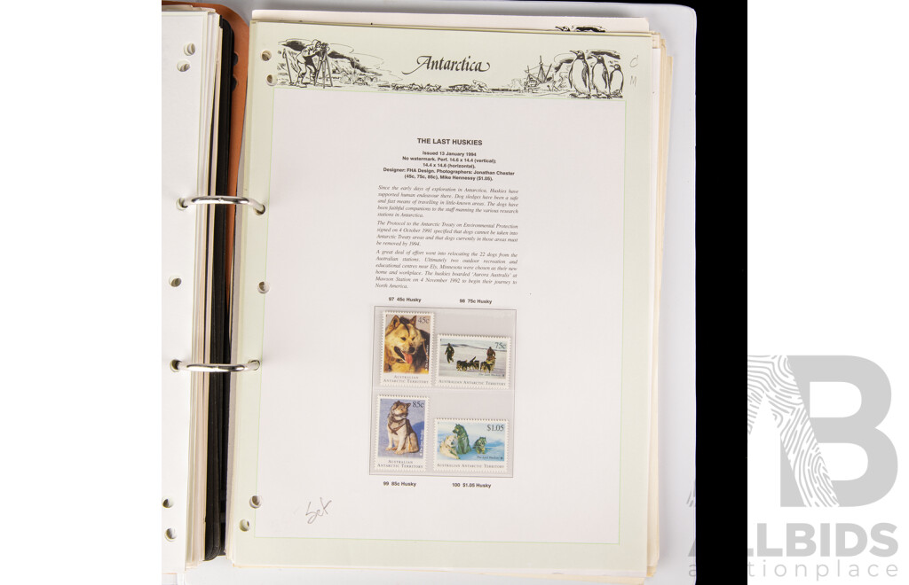 Album of Antarctica/Australian Antarctic Territory, Examples Spanning 1959 to 1998 Including Seven Seas Hingeless Sheets, Sets, Mints, Mini Sheets and More