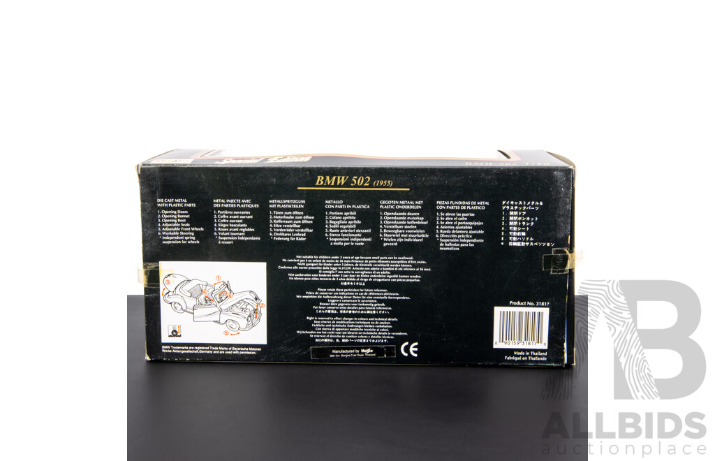 Maisto Special Edition Diecast 1955 BMW 502  - 1:18 Scale