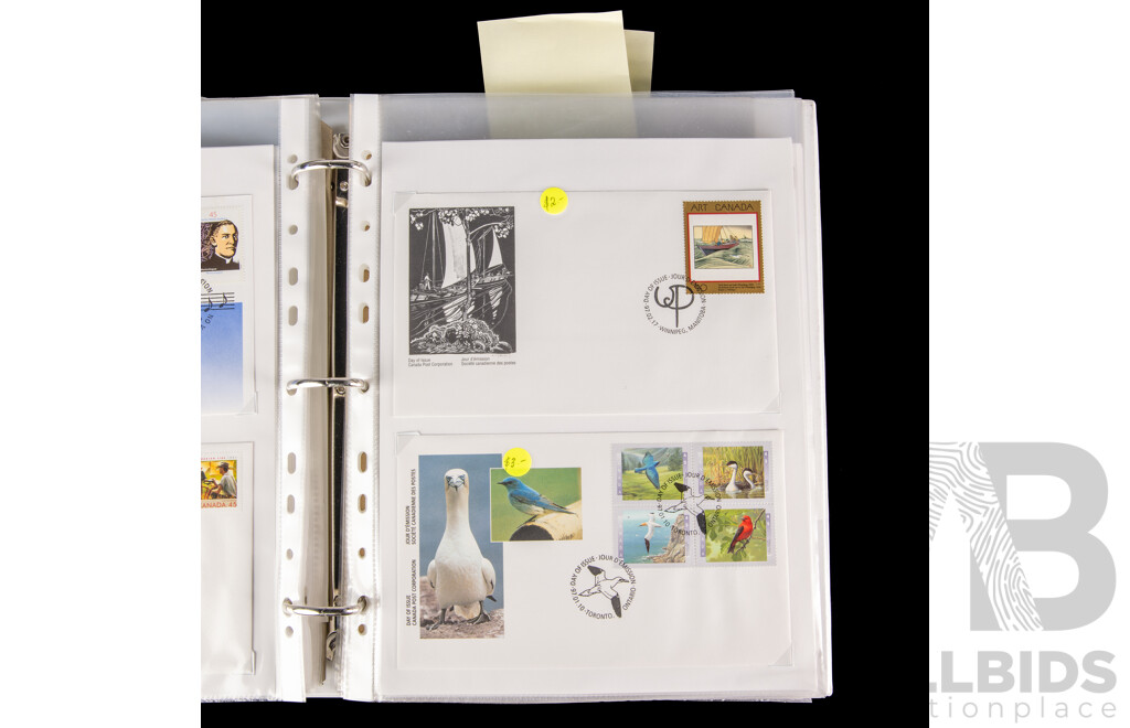 Three Albums of Canadian First Day Covers and Stamp Packs, Examples Spanning 1954 to 2000