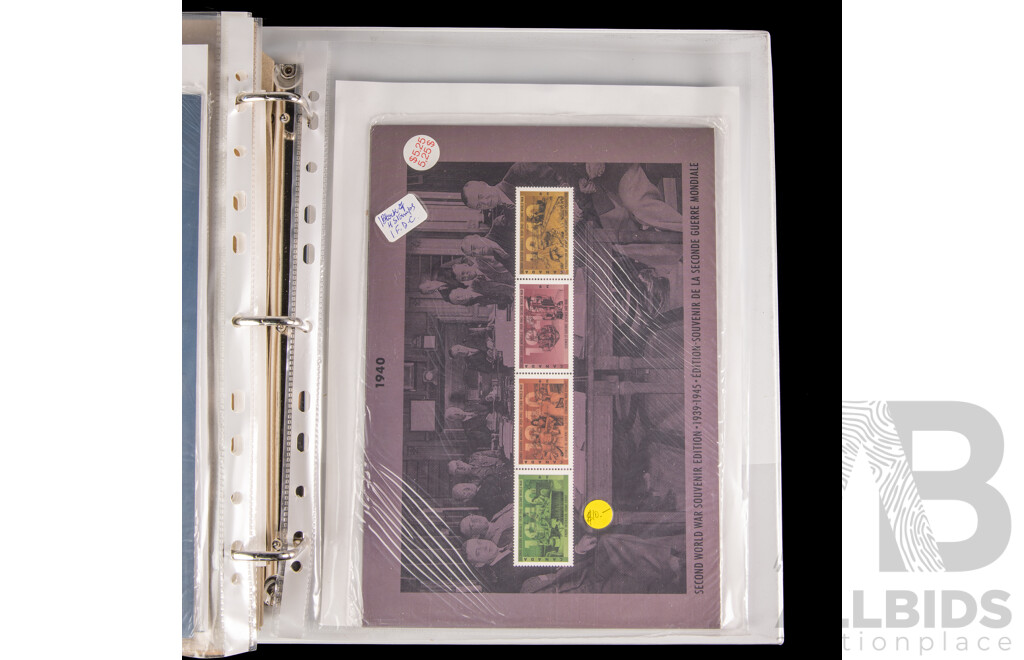 Three Albums of Canadian First Day Covers and Stamp Packs, Examples Spanning 1954 to 2000