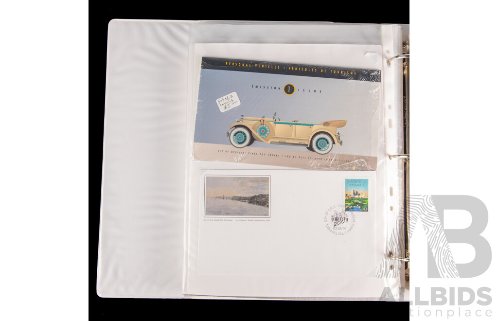 Three Albums of Canadian First Day Covers and Stamp Packs, Examples Spanning 1954 to 2000
