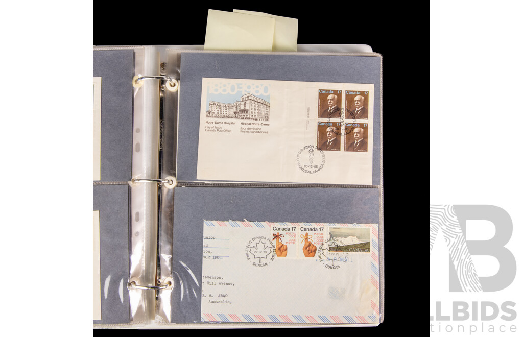 Three Albums of Canadian First Day Covers and Stamp Packs, Examples Spanning 1954 to 2000