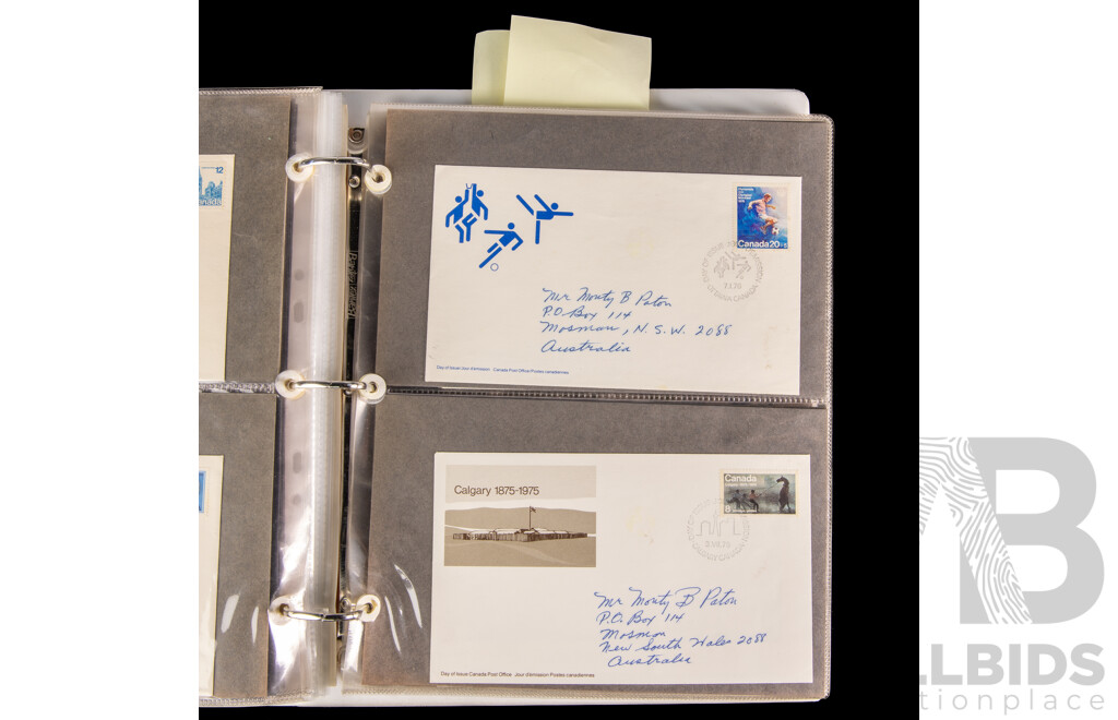 Three Albums of Canadian First Day Covers and Stamp Packs, Examples Spanning 1954 to 2000