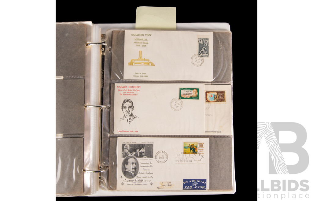 Three Albums of Canadian First Day Covers and Stamp Packs, Examples Spanning 1954 to 2000
