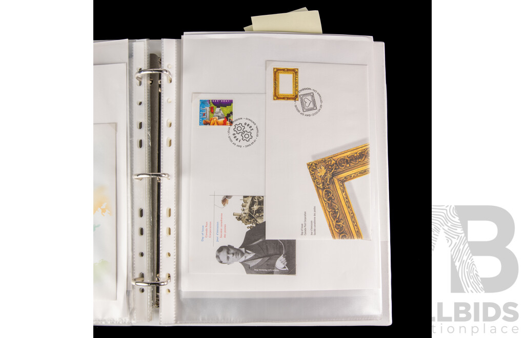 Three Albums of Canadian First Day Covers and Stamp Packs, Examples Spanning 1954 to 2000