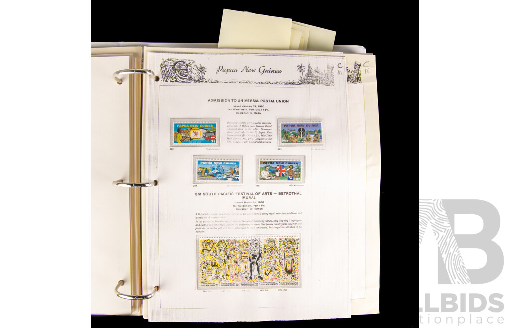 Papua New Guinea Seven Seas Stamp Album Spanning 1953 to 1983